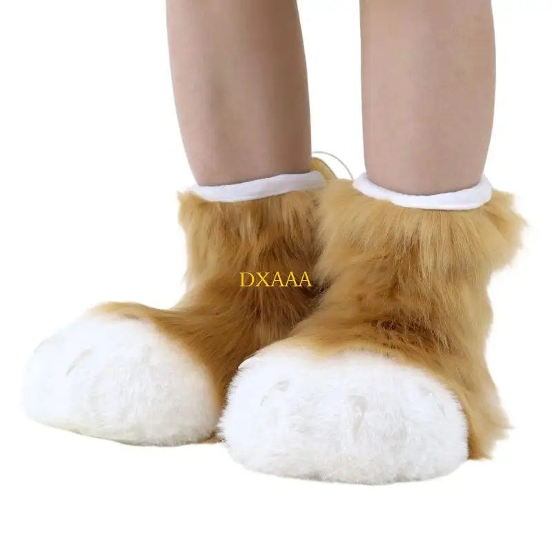 DXAA Gatos Lobo Perro Zorros Fursuit Pies Patas Zapatos con Garra Botas Peludas Cosplay Accesorios Disfraces Animales para