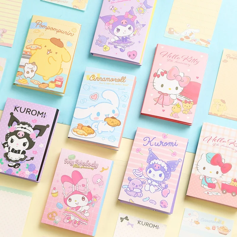 

Набор из 16 штук: блокноты-закладки Sanrio Kuromi, Melody, Cinnamoroll, 4-слойные, милые, многоразовые, для школы и офиса