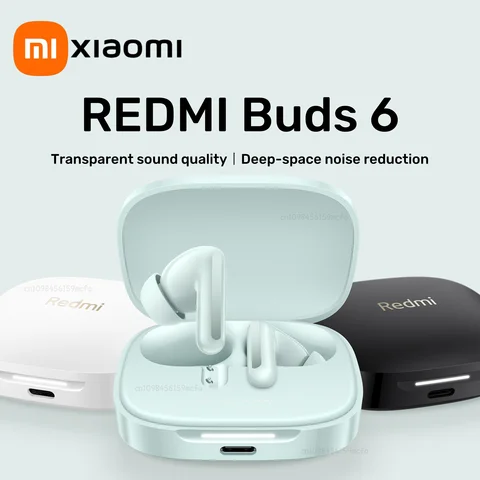 New Xiaomi Redmi Buds 6 TWS Earphone 49dB Active Noise Reduction Wireless Bluetooth 5.4 Dual Unit Headset