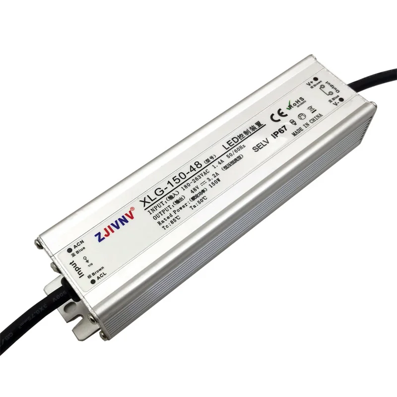 150W Waterproof LED Switching Power Supply AC 180-263V to DC 12V 24V 36V 48V Constant Voltage CV SMPS IP67 XLG-150