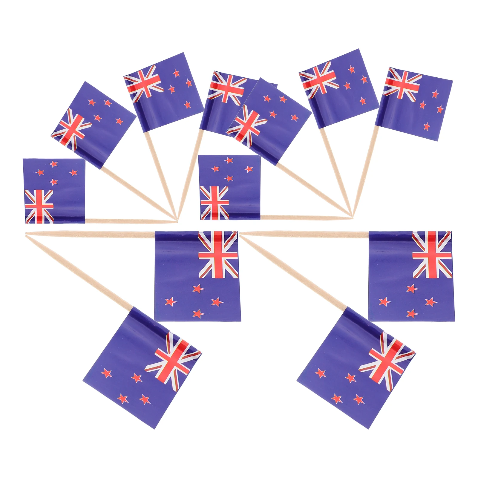 

50Pcs Mini Flag Toothpicks Double-Sided Print Cupcake Toppers Cake Dessert Appetizer Party Food Picks Fruits Tasting Sticks