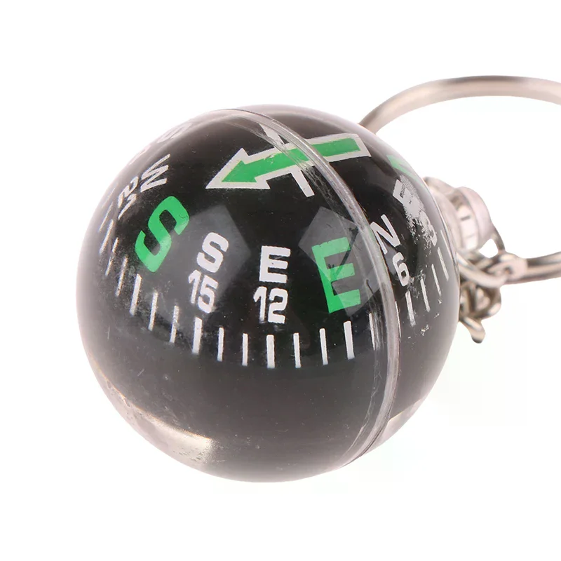 2pcs Portable Lightweight Emergency Compass Outdoor Survival Keychain Ball Compass Tool Navigation Wild Tool For Hiking Camping