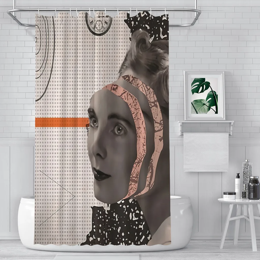 Daily Routine Bathroom Shower Curtains  Waterproof Partition Curtain Funny Home Decor Accessories