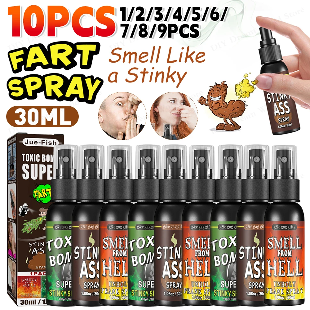 10-1PCS 30ml Fart Gag Spray Party Supplies Plastic Smelly Stinky Gags for Adults Kids Terrible Stinky Fart Spray Non Toxic for H