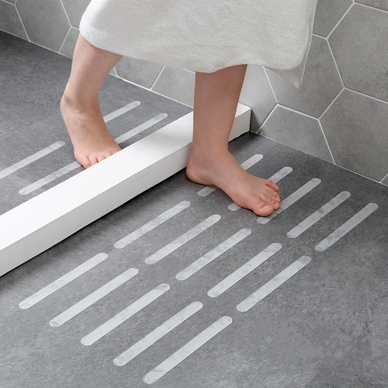 Anti-Slip Adesivos De Chuveiro Transparente, Tiras De Segurança De Banho, Banheira, Chuveiros, Escadas, Pisos, 12Pcs