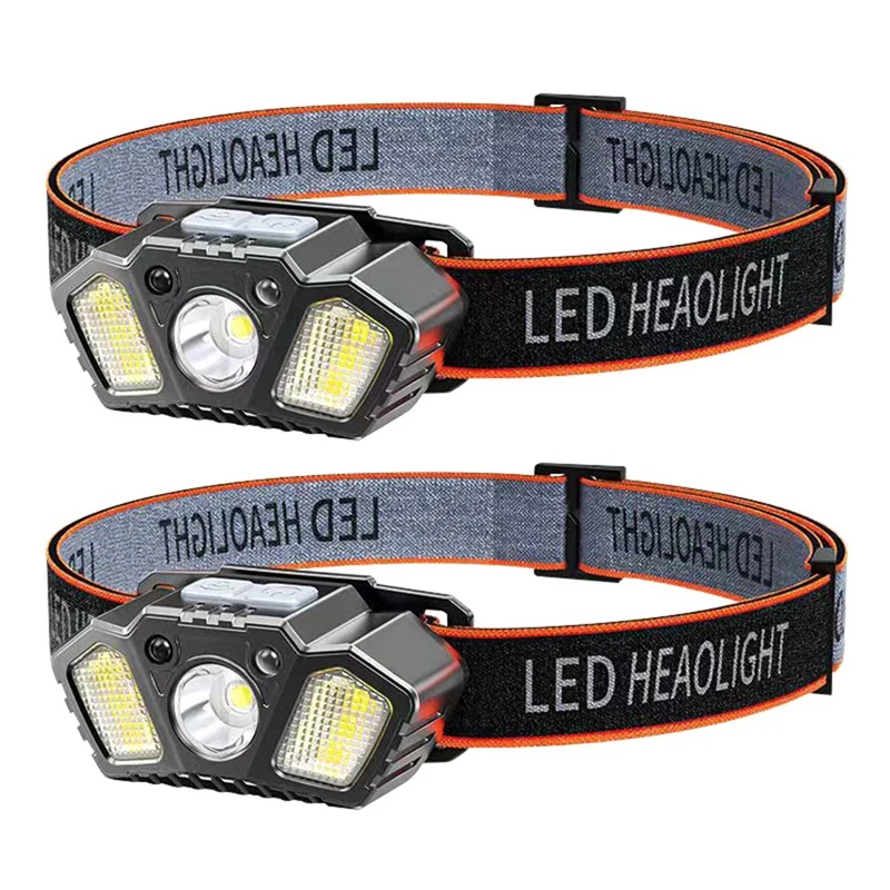 Induction Headlight LED Headlight Headlight USB Flashlight Torch Head Light For Fishing Camping