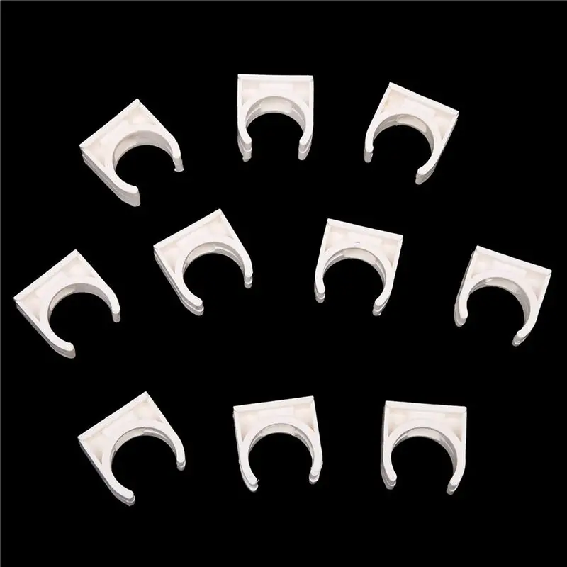 A74E-60 Pcs 20Mm Diameter White PVC Water Supply Pipe Clamps Clips Fittings