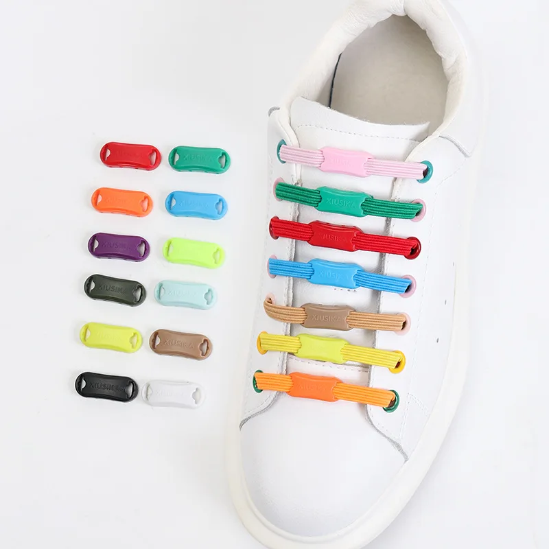 New Color No Tie Shoe Laces Elastic Laces Sneakers Flat Shoelaces Without Ties Kids Adult Quick Shoe Lace Rubber Bands for Shoes