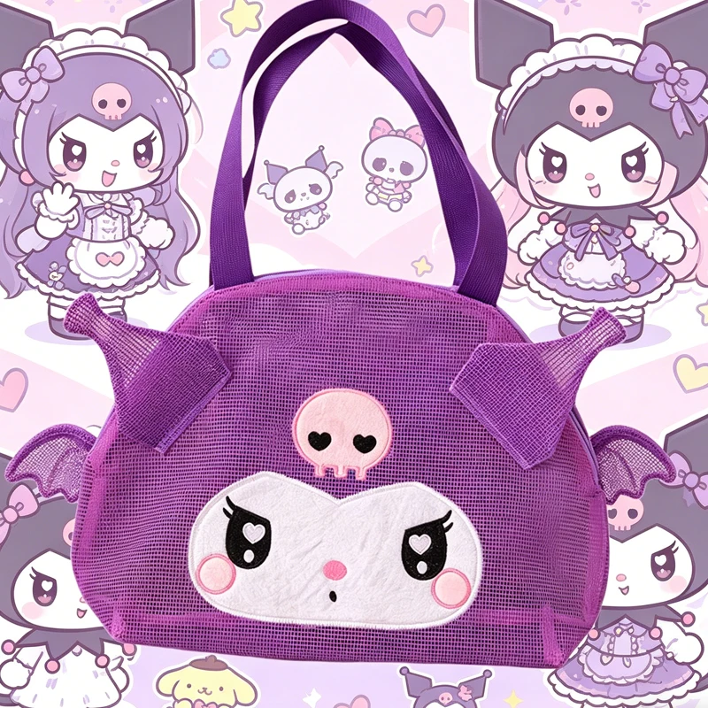 

Hello Kittys Cosmetic Bag Cartoon Hand-Held Toilet Bag Hollow Storage Bag Large Capacity Shoulder Bag Beach Bag