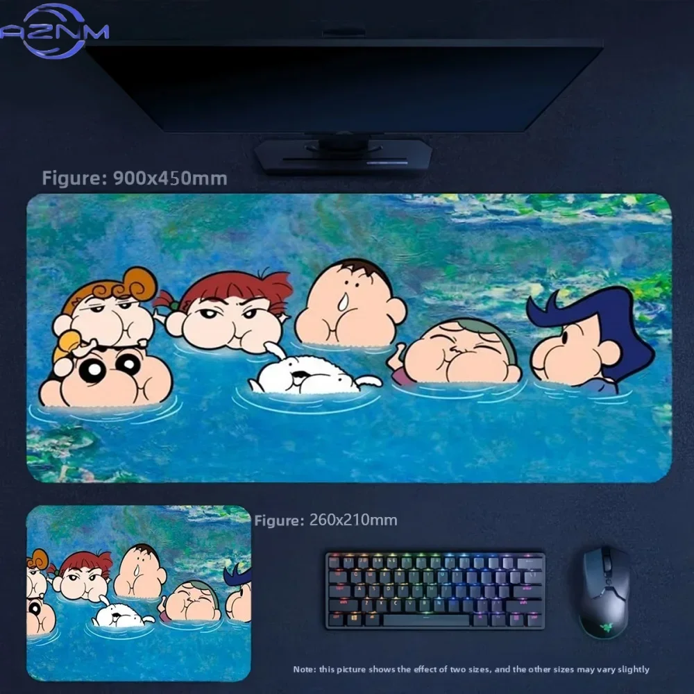 Girls Office Cute Anime Funny Crayon Shin Chan  Non-slip Mouse Pad Creative Funny Anime Printed Premium  Table Mat