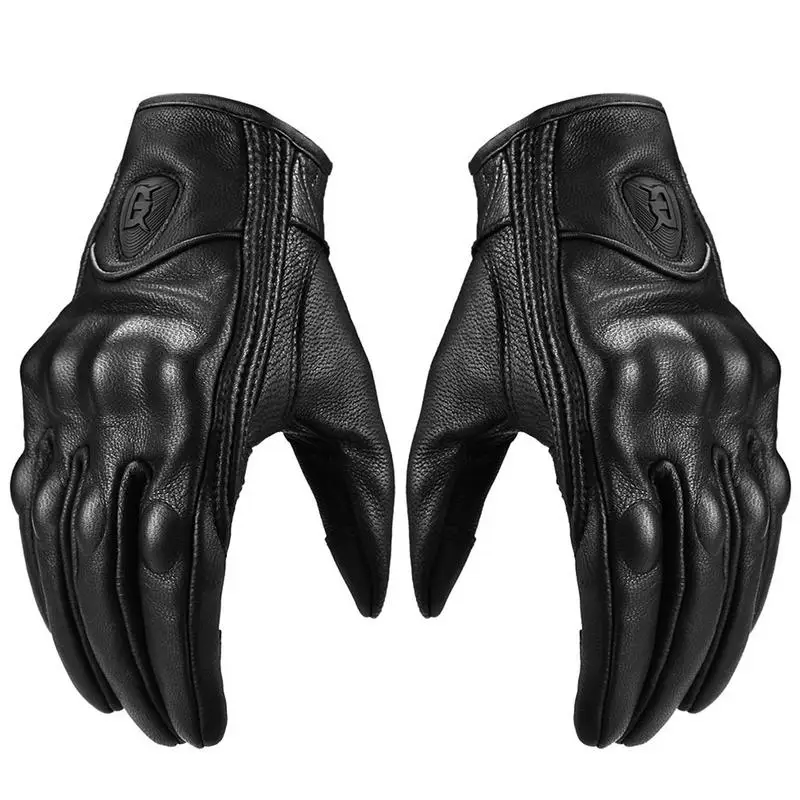 

Sheepskin Leather Motorcycle Gloves Motorcycle Protective Gears Screen Touch Gloves Durable Riding Retro Full Finger Screen