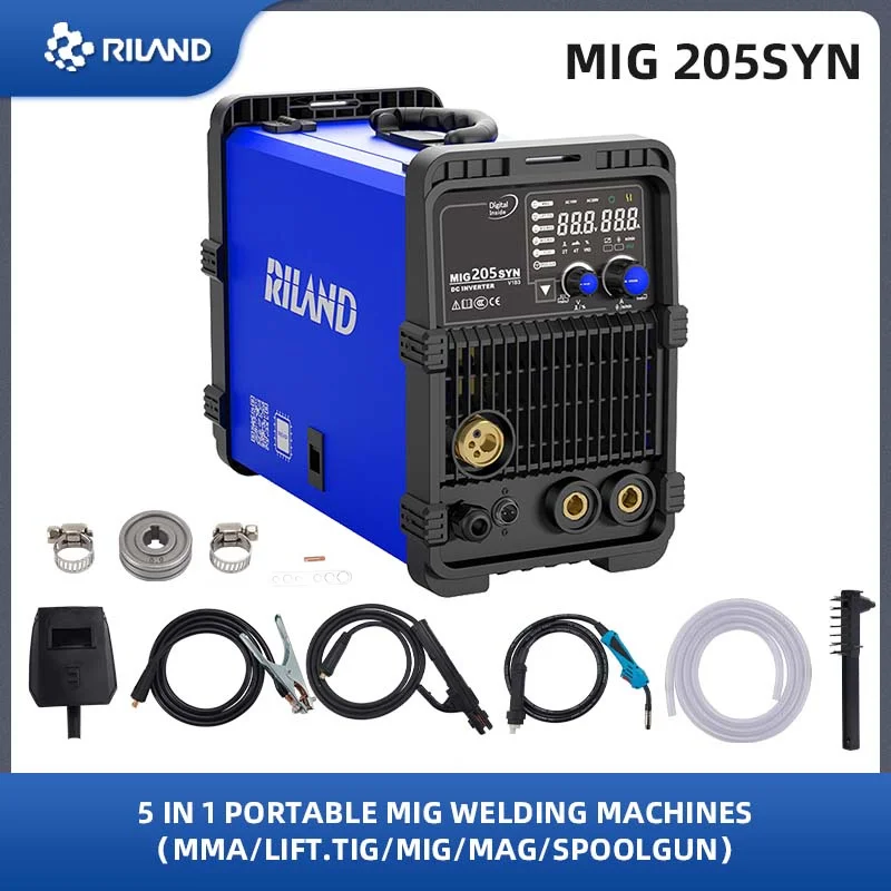 RILAND 5 w 1 MMA/LIFT.TIG/MIG/MAG/SPOOLGUN Spawarka wieloprocesowa IGBT Inwerter MMA Spawarka z funkcją Hot Start