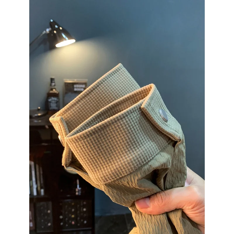 

Autumn men's jacket trend new item lapel button cardigan jacket large size loose casual embossed top for men