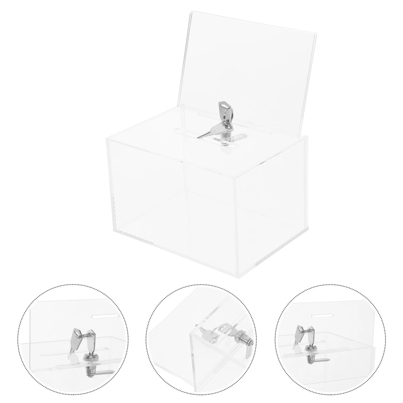 

Acrylic Ballot Box with Lock and Sign Holder Clear Suggestion Box for Voting Elections Government Schools Community Feedback
