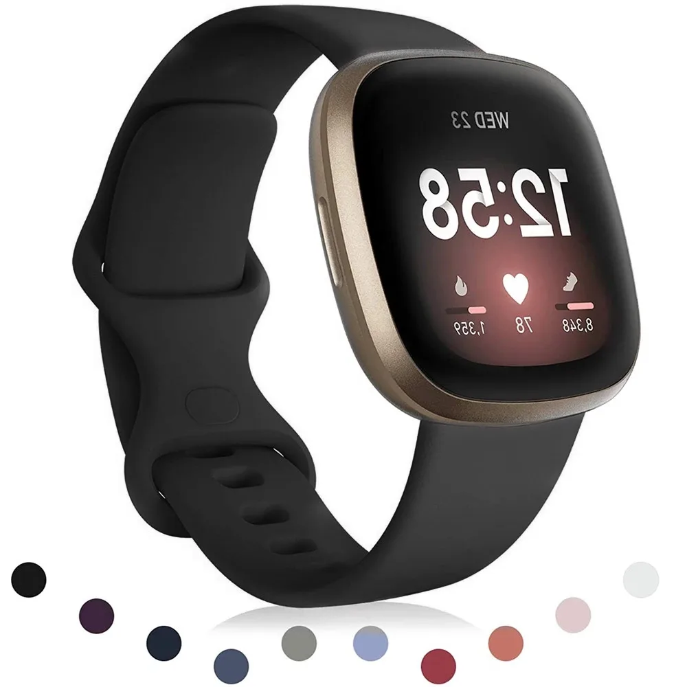 Bracelet en silicone pour Fitbit Versa 3, bracelet de rechange pour Fitbit Versa 4, fouet Fitbit 2, accessoires de bracelet de montre Smartwatch