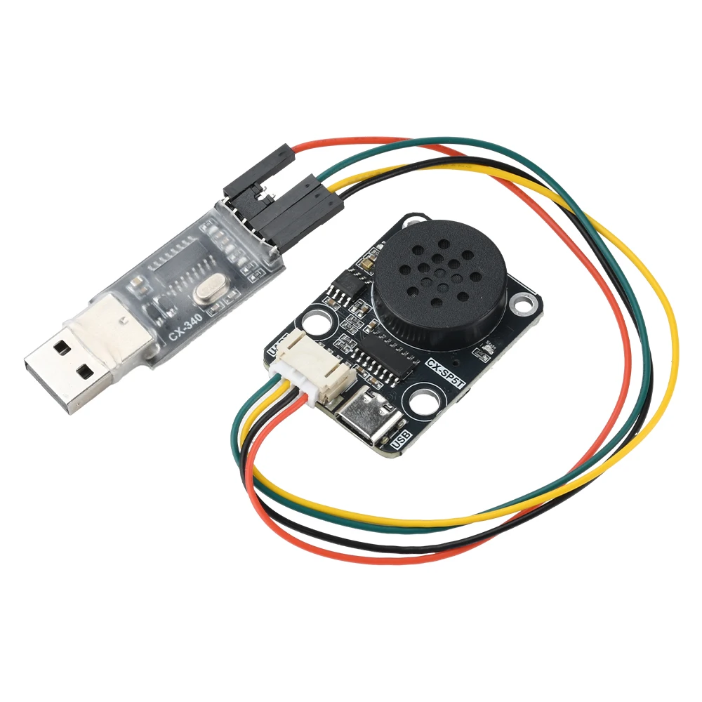 Módulo de reproducción de voz MP3 DC 3,3-5V, transmisión de voz inteligente MP3, Control de puerto serie UART, tarjeta TF para Arduino