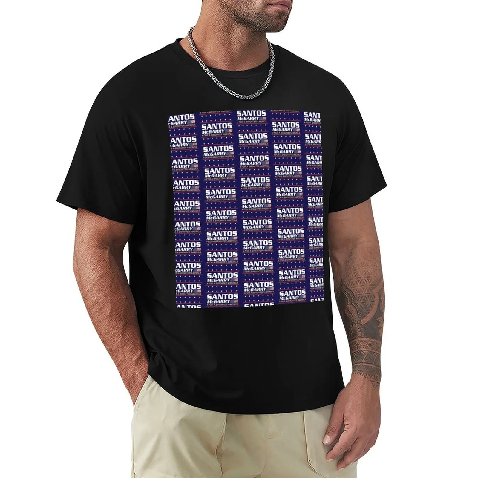 

Santos McGarry Election Poster T-Shirt Lightweight Print T-Shirt