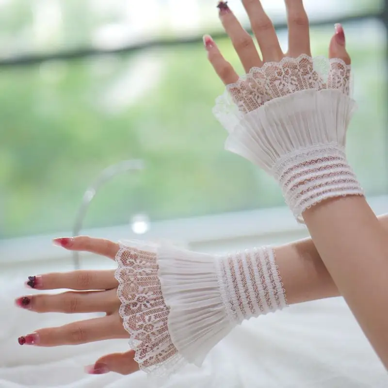

1Pair Manicure Photo Lace Decorative Cuff Sleeve Nail Showing Sleeve Photo Background Prop Nail Tool Accessories