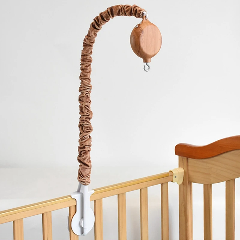 Soporte de campana de cama de imitación de madera, cubierta de tela de marco de grano de madera de imitación, colgante de campana de cama, caja de música de grano de madera