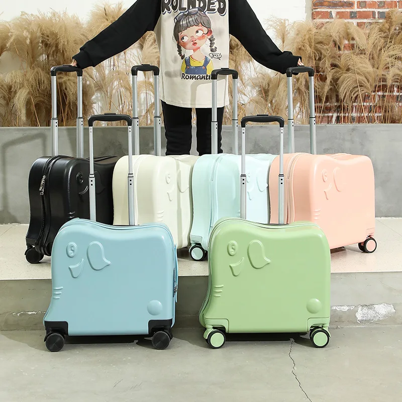 Kid's Luggage 18" 20" Sit to Ride on Trolley Suitcase Durable Small Boarding Case Girl and Boy Travel Bags Children's Suitcases