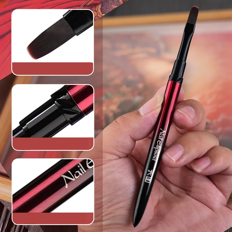 13 نمط أسود أحمر التدرج مقبض مسمار رسم فرش لخطوط مانيكير اللوحة التدرج UV هلام تمديد منشئ قلم رسم #1