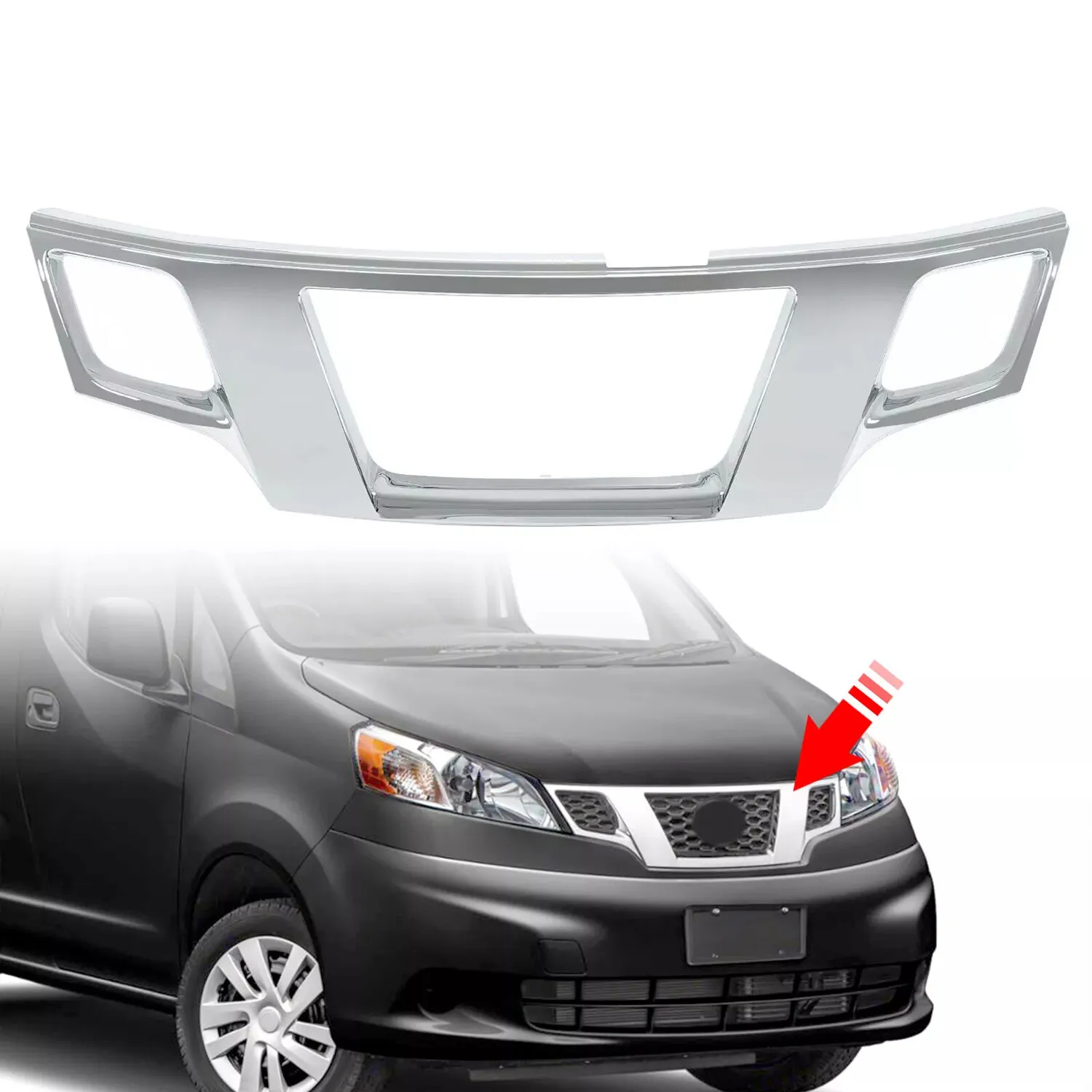 

Front Grille Shell Chrome For Nissan NV200 2013-2021 NI1210109C 623823LM0A
