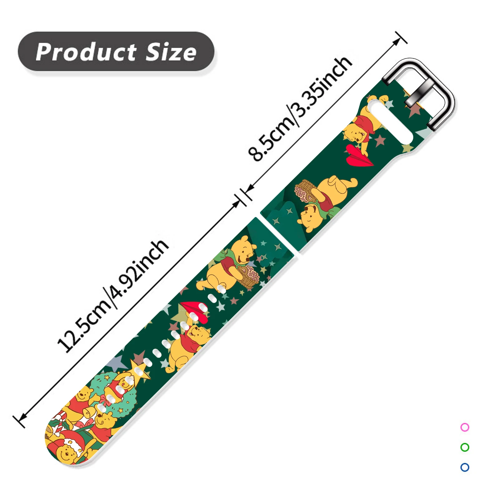 20 mm Weihnachts-Pooh-Bär-bedrucktes Armband für Samsung Galaxy Watch 7/6/5/4 40 mm 44 mm Band, austauschbares Armband für Xiaomi Amazfit