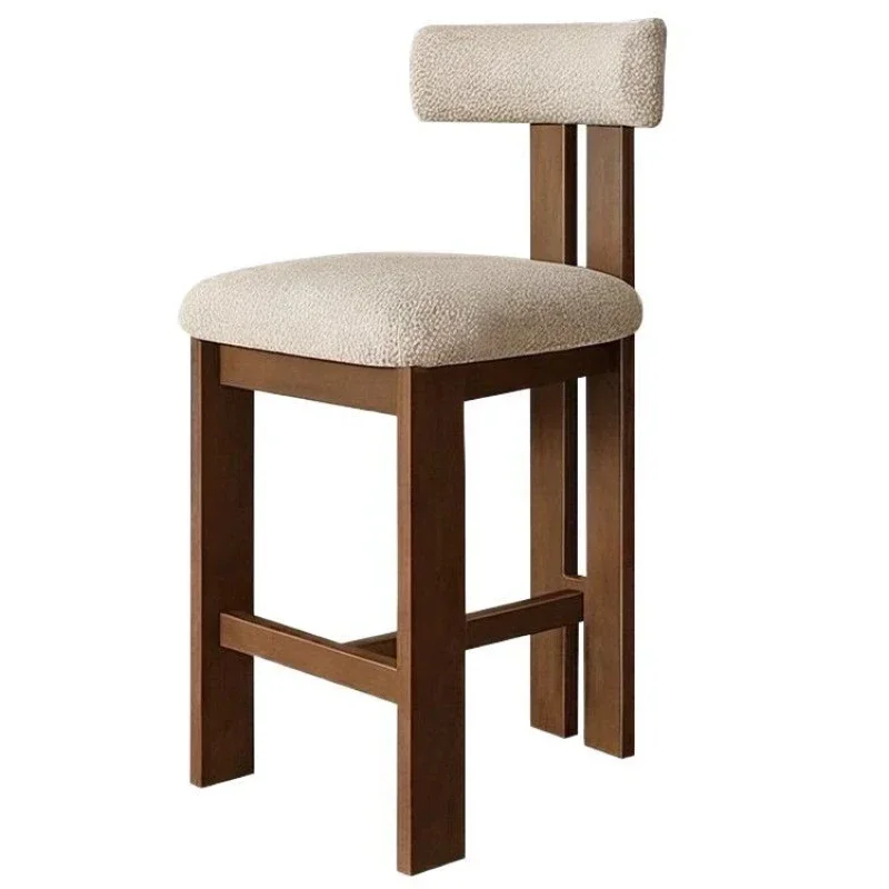 Nordic solid wood home high chair bar chair simple modern cafe stool