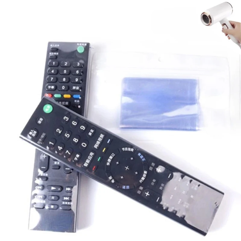 20PCS Transparent Shrink Wrap Bags For Remote Control Clear Anti-dust Proof Protective Case Film Cover Air Conditioner Video TV