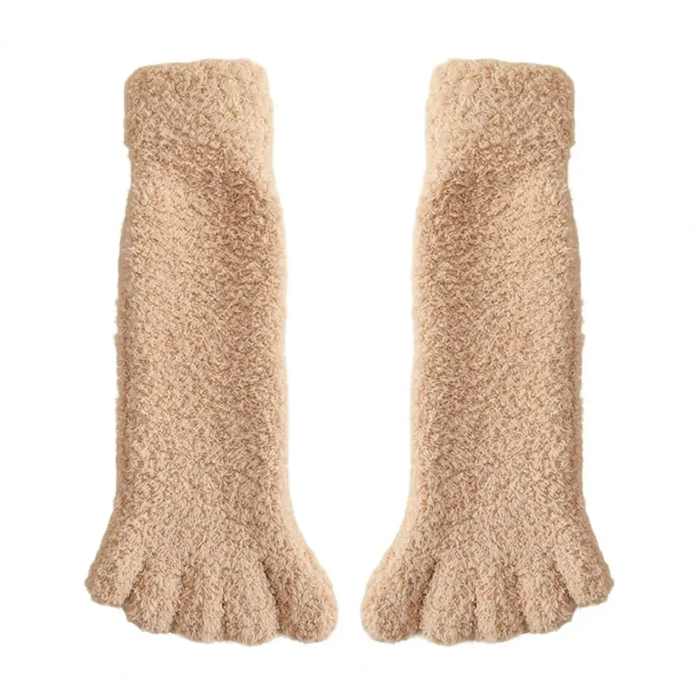 

Нескользящие носки-тапочки Уютные носки из кораллового флиса для зимы Теплые плюшевые носки для сна для дома Нескользящие носки до середины икры для взрослых