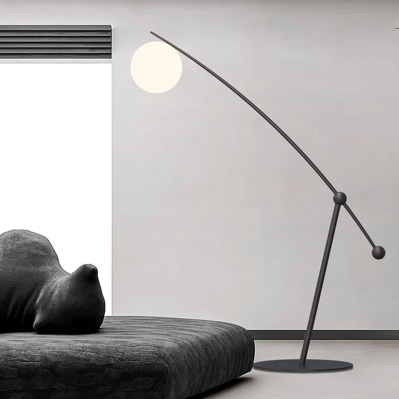 

Designer floor lamp next to the living room sofa, high-end, artistic, fishing lamp, modern Nordic minimalist bedroom lamp