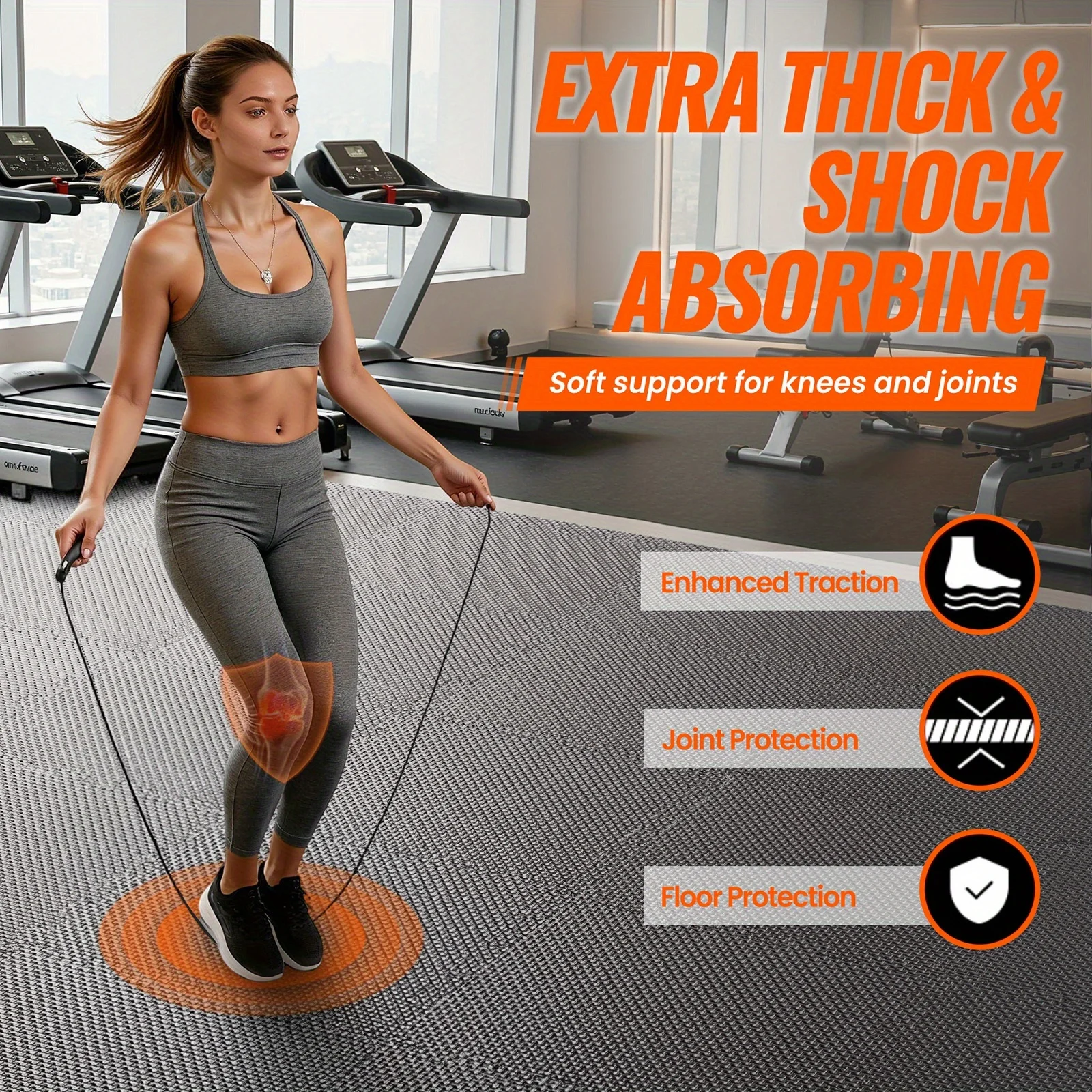 36/48 قطعة من حصيرة ألغاز اللياقة البدنية المتشابكة، 12 بوصة × 12 بوصة من إسفنج EVA المتين، ممتصة للصدمات المضادة للانزلاق لمرآب استوديو اليوغا والجيم المنزلي