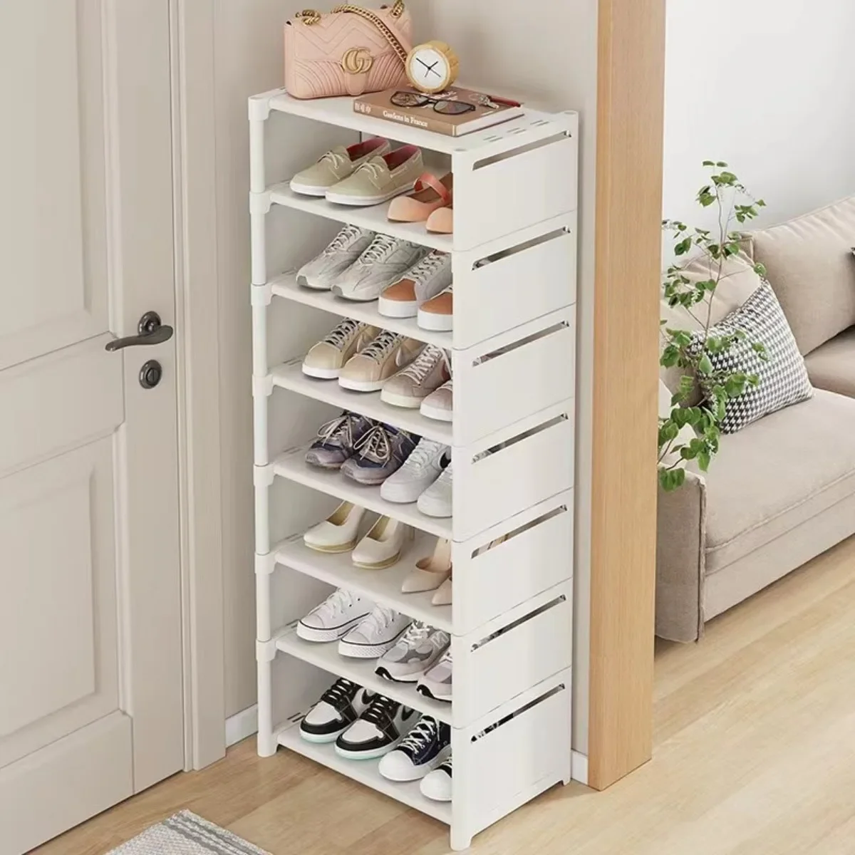 Shoes Rack Organizer Stackable Shoe Cabinet Space Saving Shoes Storage Rack Multi-layer Adjustable Shoe Cabinet Home Storage