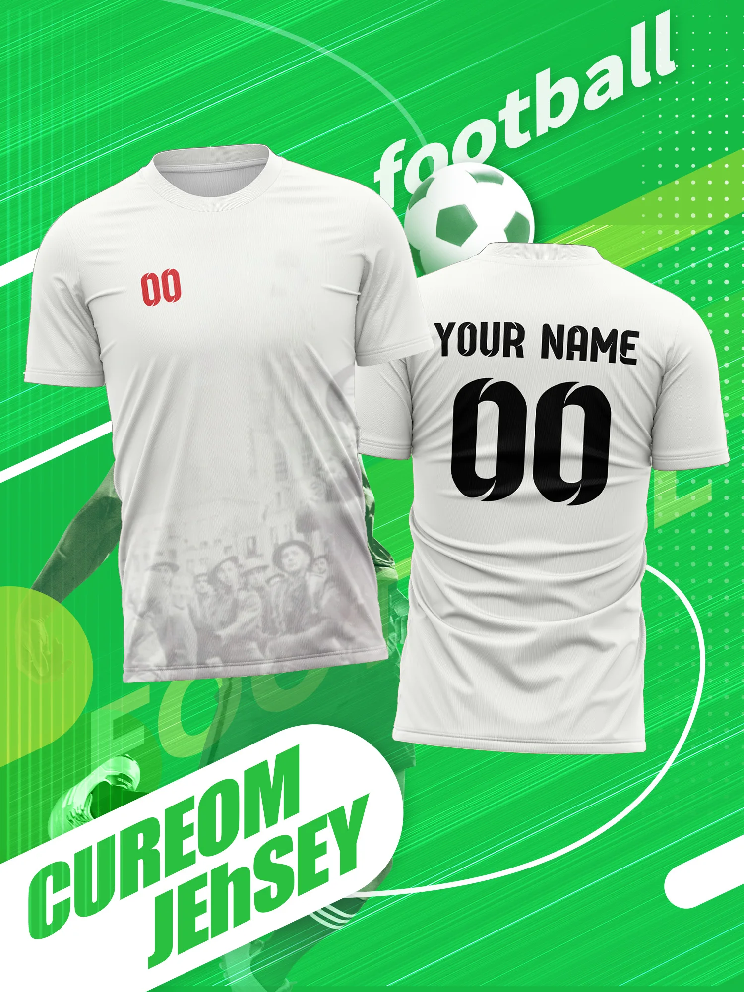 

Футбольная форма с индивидуальным изображением, номером и именем, глянцевая матовая металлическая расцветка, яркая, сдержанно-блестящая, унисекс, для тренировок.