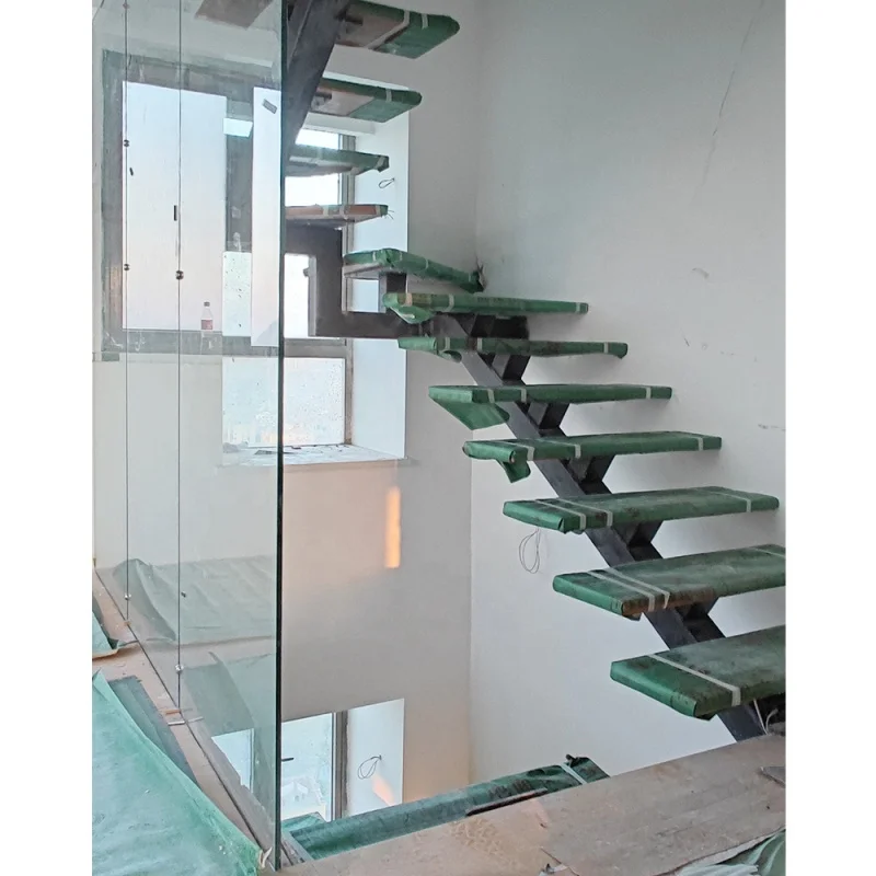 custom.Popular Staircase With Wooden Led Step Handrail Glass Railing Design Apartment Office Hotel Home Building Indoor Stair