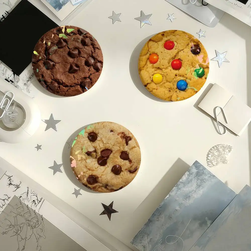 Crunchy Chocolate Chip Cookies Laser Badge Creative Pins Brooch for Bag Clothes Hat Decor Gifts Fans Collect