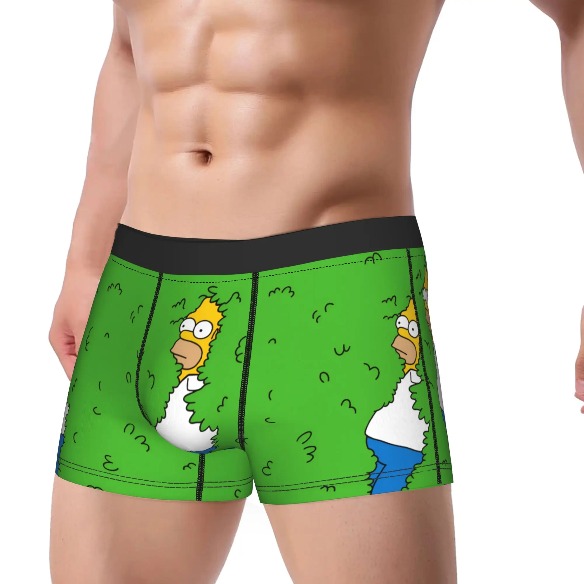 S-Simpsons Homer Hidden In Grass Underwear  Classic Panties Print Boxer Brief For Male Pouch Plus Size Boxer Shorts