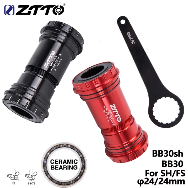 ZTTO MTB BB30 24 Adapter Bicycle Press Fit Bottom Bracket Axle Ceramic  Bearing BB For Mountain Road Bike 24mm Crankset Chainset - AliExpress 18