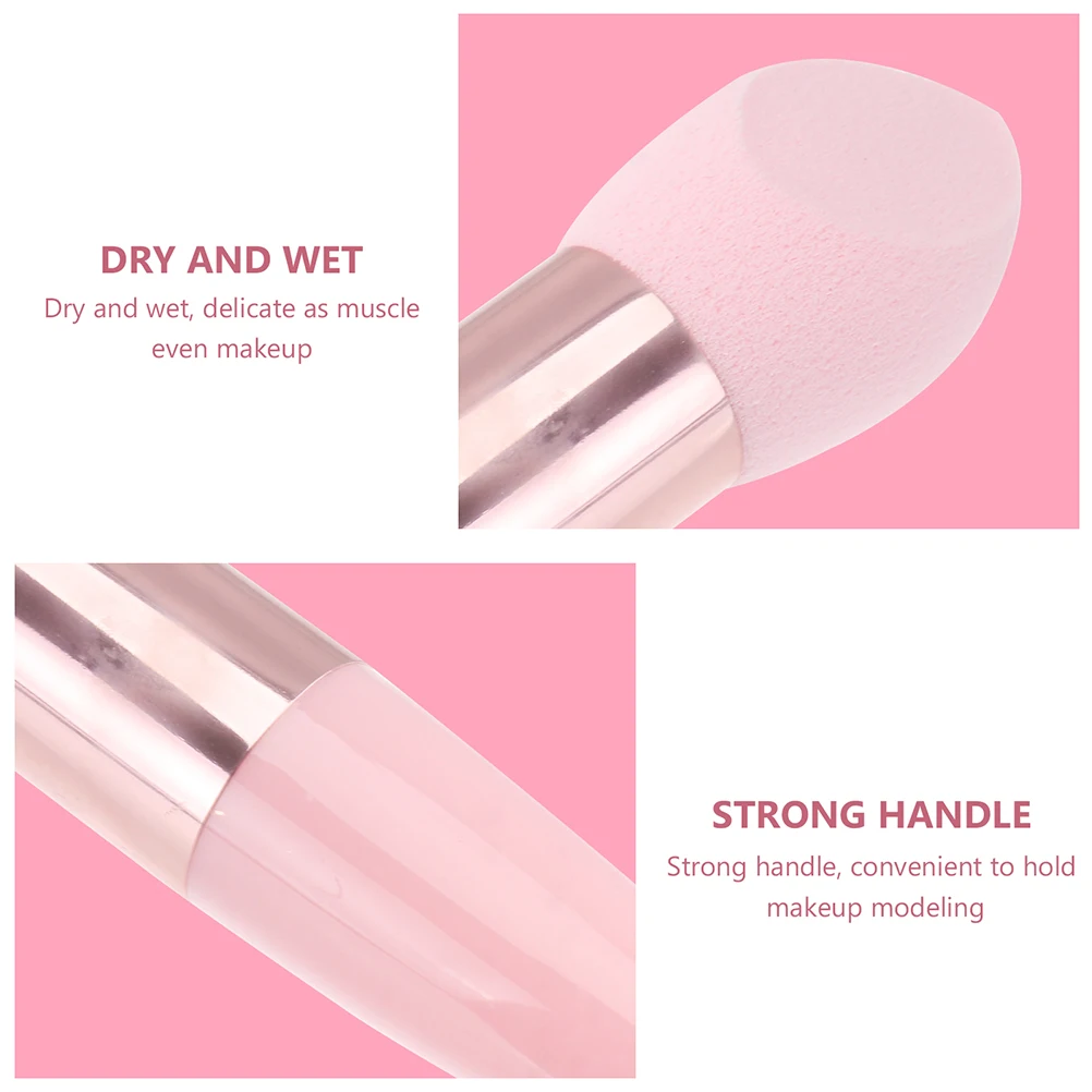 2 set 2 Sets Premium Makeup Sponges Foundation Cream Concealer Blush Applicator Tools Handle Wet Use