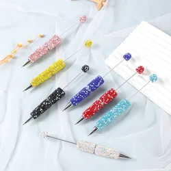 7pc Beaded Ballpoint Pens Creative Beadable Pens for Writing Cute Kawaii Stationery Kids Student Gift Pen School Office Supplies