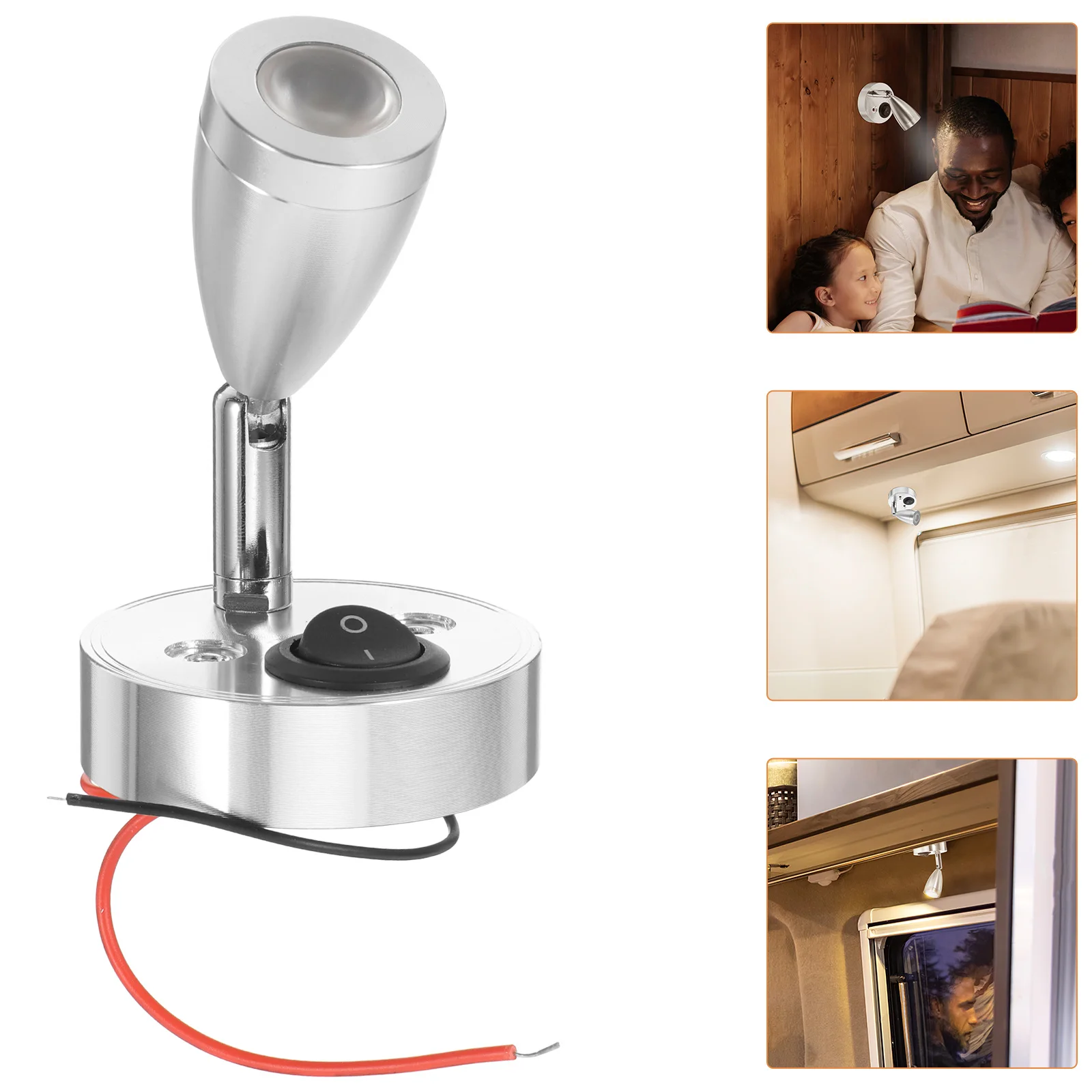 

Rv Reading Light Led Aluminum Bedside Lamp 180° Adjustable For Bedroom Dorm Hotel Yacht Interior Room Night Light