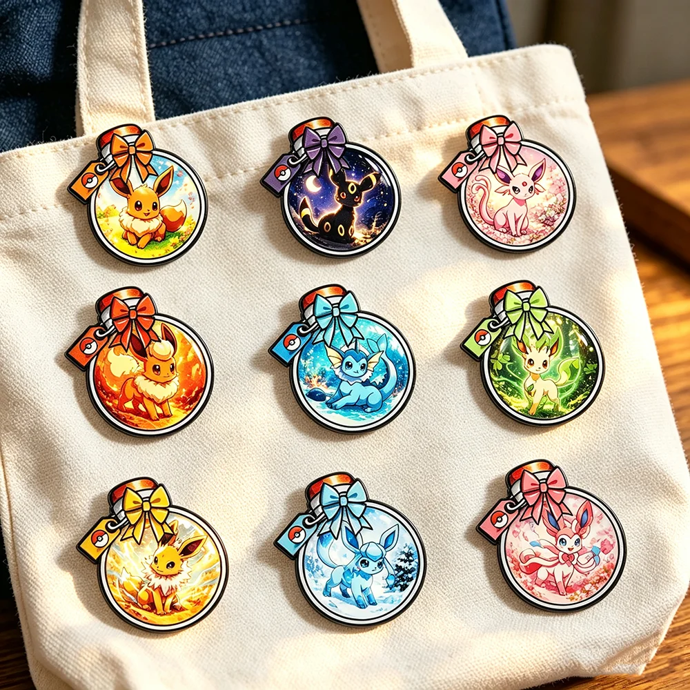 9Pcs Pokemon Starter Characters With Pokeball Enamel Pins Set Pikachu Charmander Bulbasaur Squirtle Lapel Badge For Fans Gifts