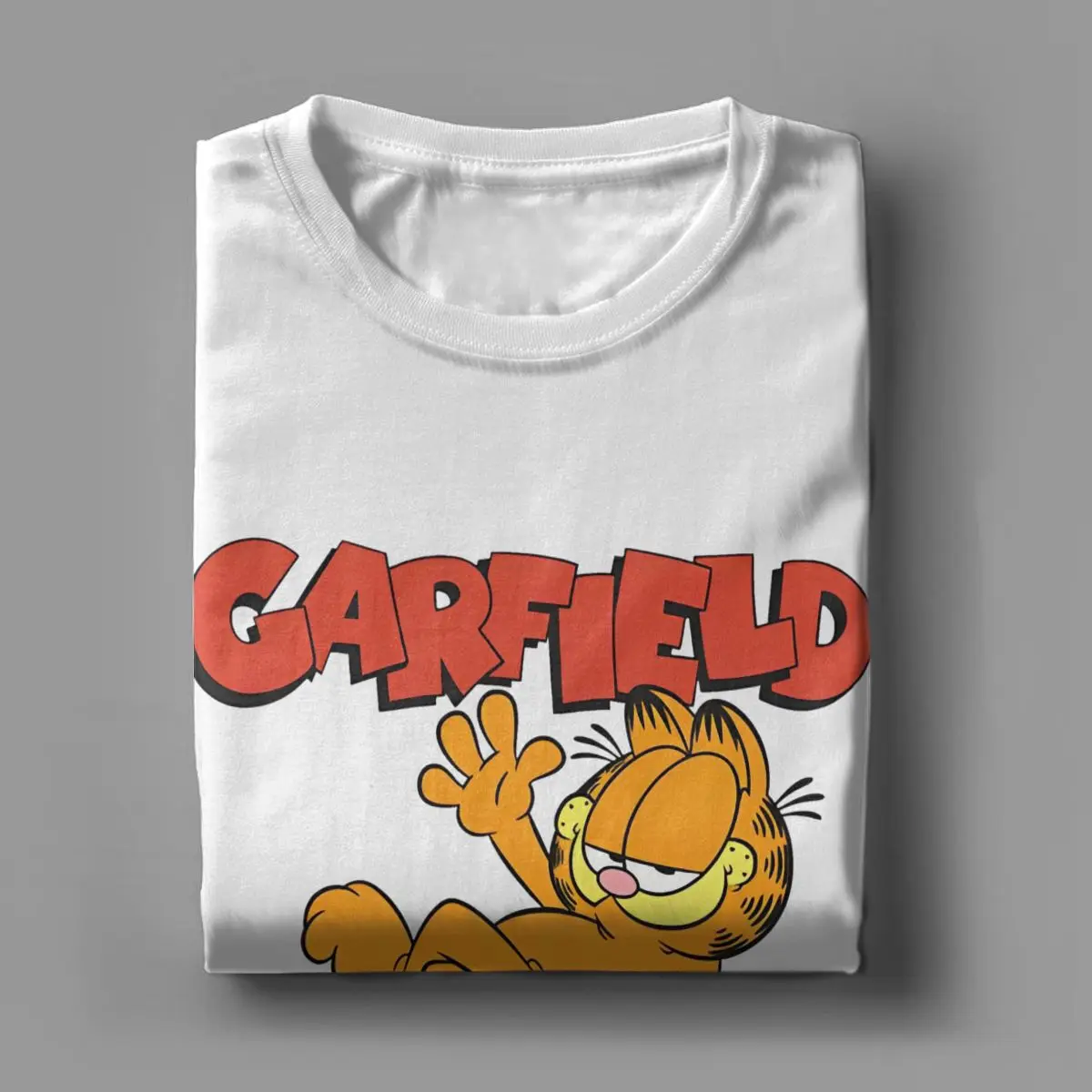 G-Garfielded Lasagna Slice Pose T Shirts Men Pure Cotton Vintage T-Shirts Cute Cartoon Tee Short Sleeve Clothing Plus Size