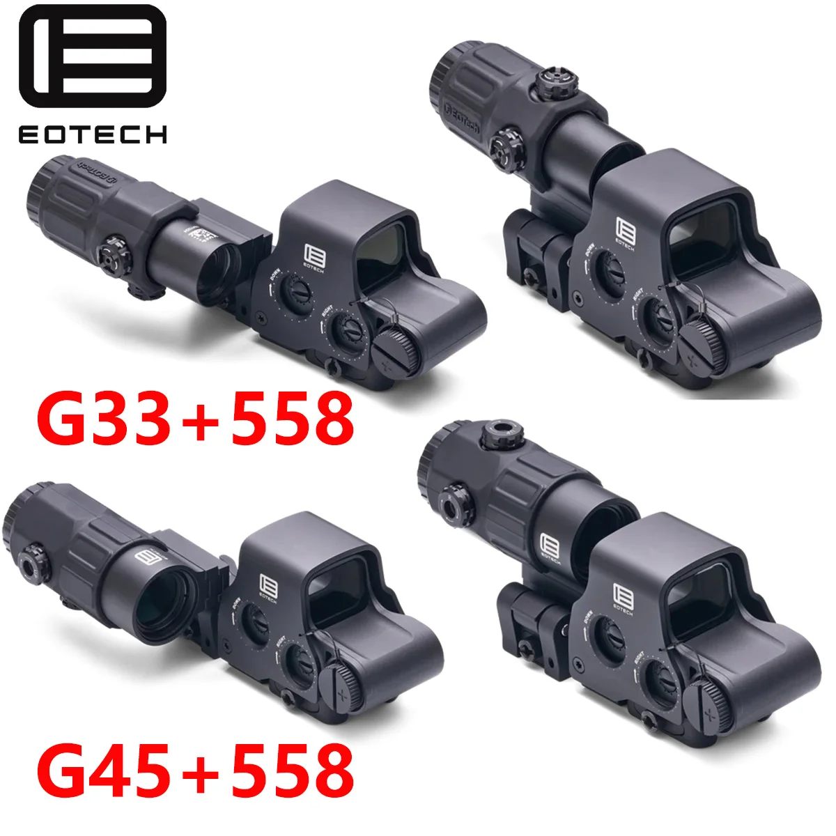 EOTECH 558+G43 Holographic Collimator Sight 558+G33/G45 Red Dot Optic Sight UNITY Mount Hunting Gear 20mm Rail Riflescopes