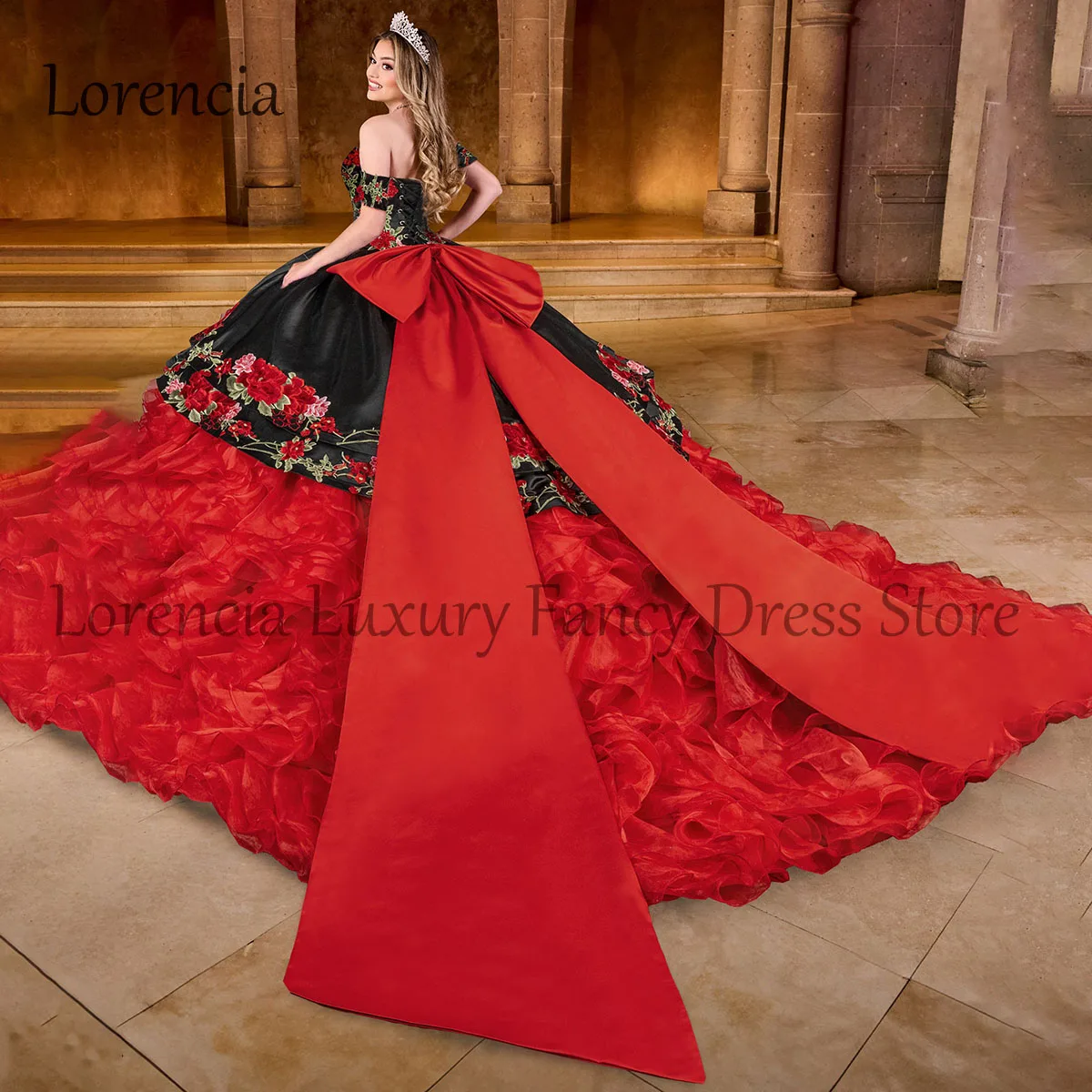 Mexikanische Quince anera Kleid Ballkleid von der Schulter Applikation Rüschen Perlen Rüschen Korsett süß 16 formale Vestidos de 15 Años