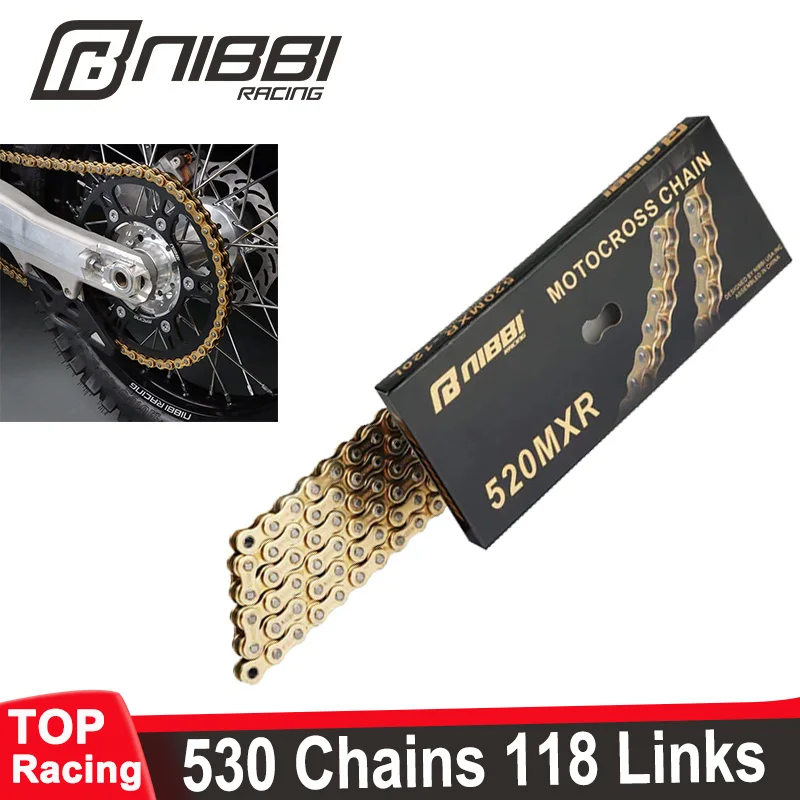 

NIBBI Motorcycle 520MXR Chain 118 Links Drive Chain Link For 50cc 70cc 90cc 110cc 125cc gy6 Engine Scooter Pit Dirt Bike