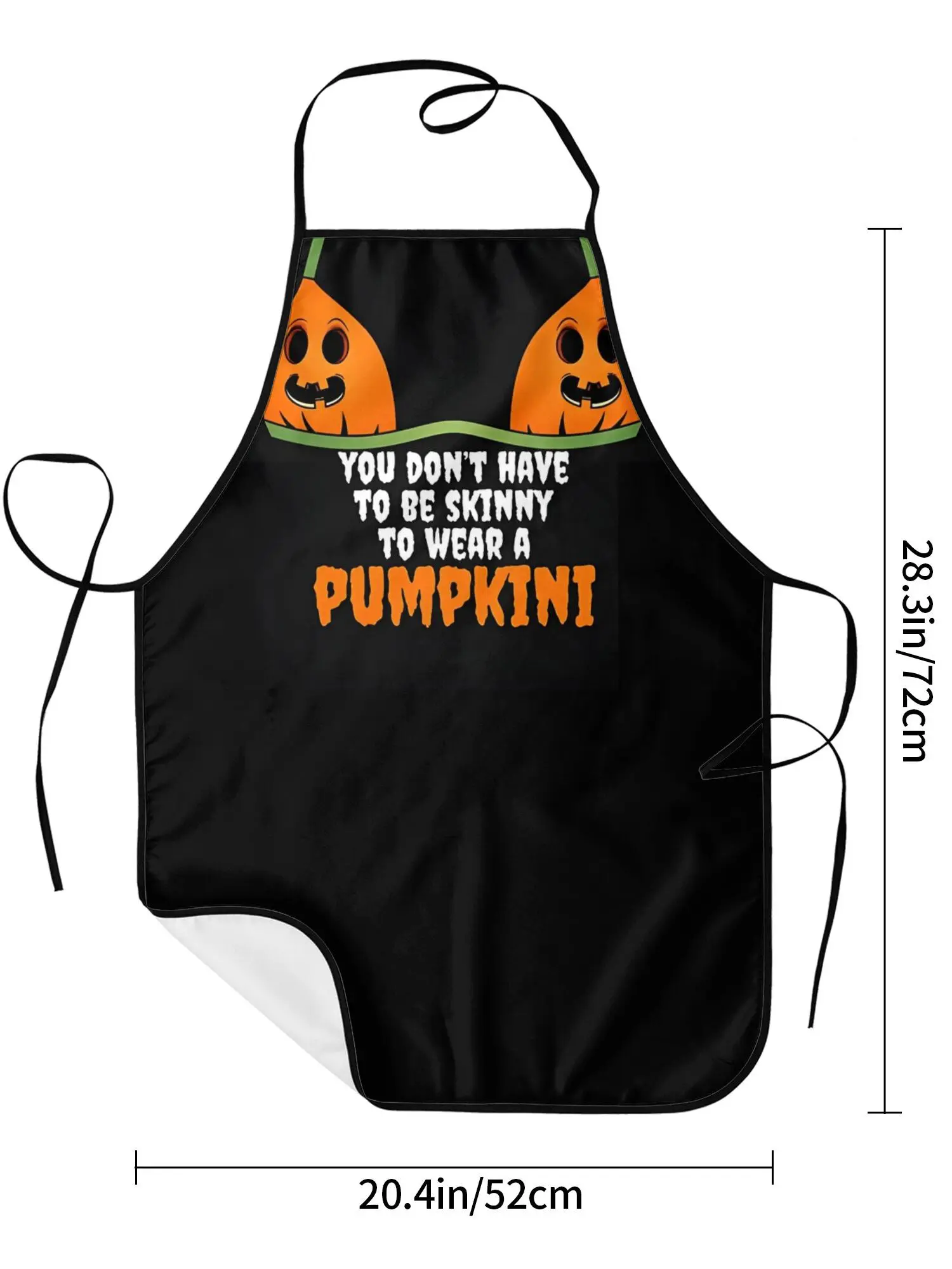 Halloween-Themed Bikini Featuring Pumpkin Designs, Perfect for Cooking in a Restaurant