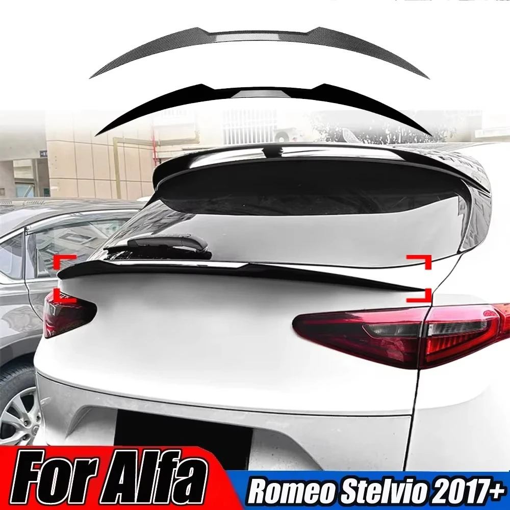 For Alfa Romeo Giulia Stelvio 2017+ Rear Trunk Tail Wing Spoiler Tailgate Lip Air Splitter Car Tuning Refit Accessories