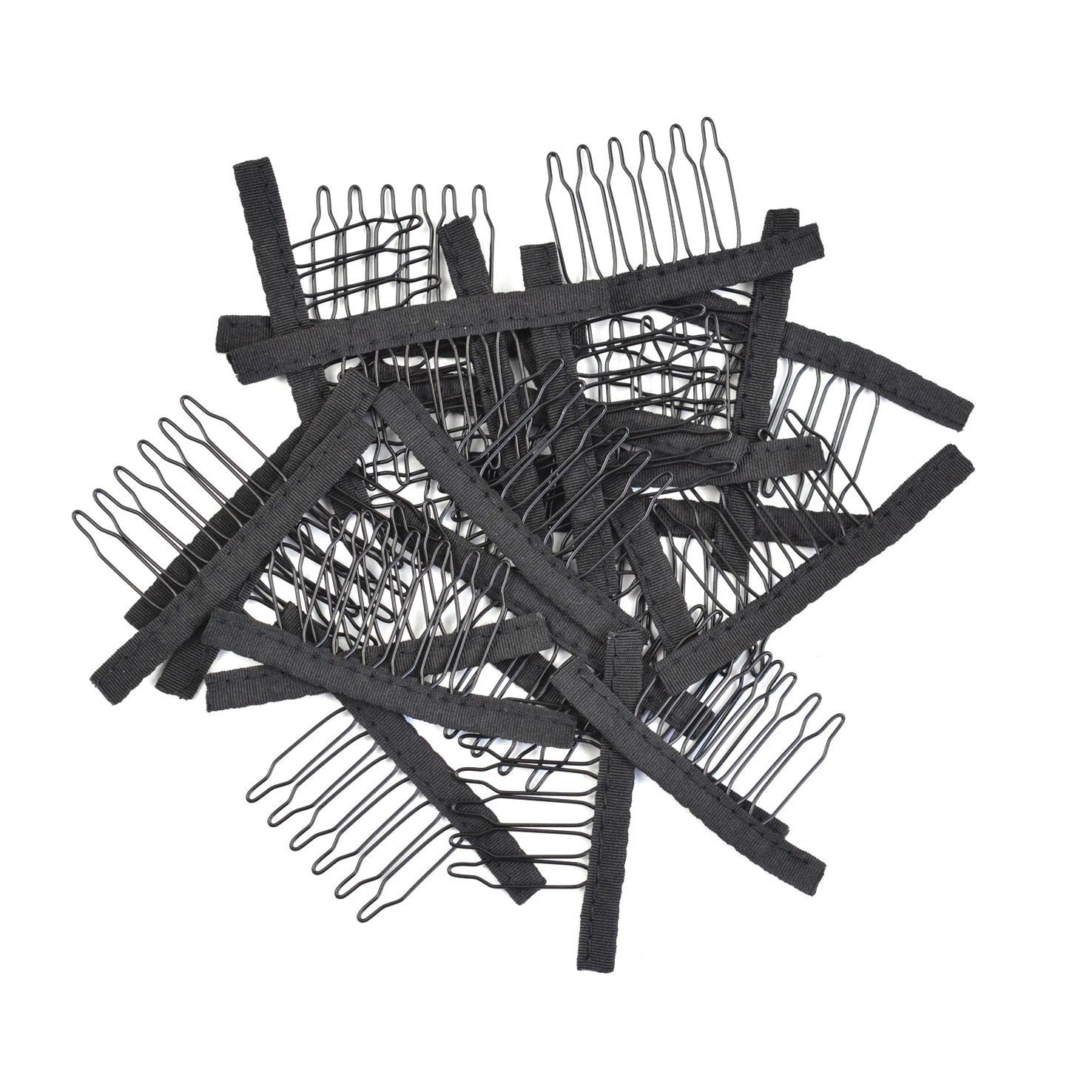 24 Pcs Wig Combs Clips 6 Teeth Steel Hair Extensions Clips Wig Accessories for Making Wig Caps