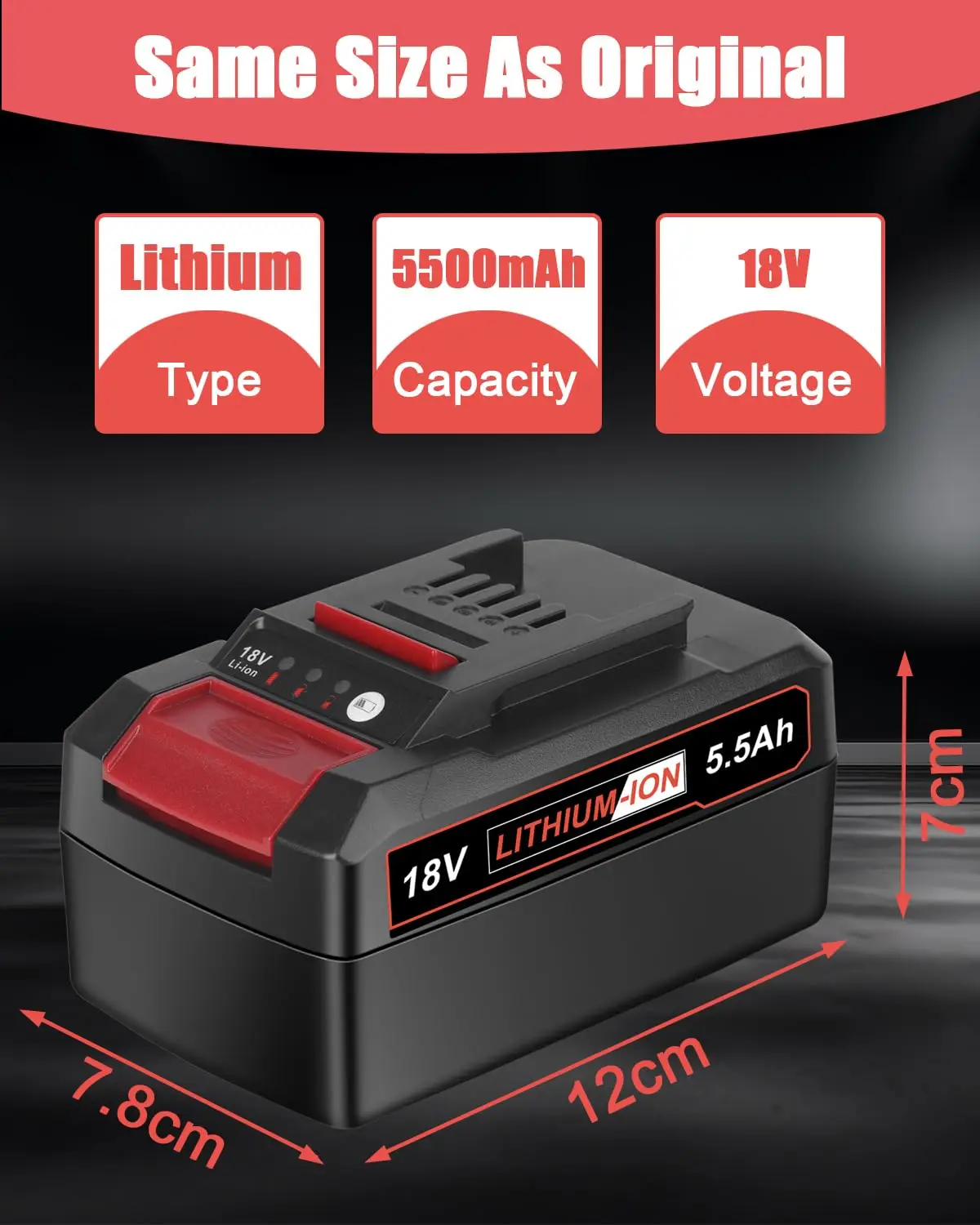 18V 5.5Ah Battery Compatible for Einhell X-ChangeH Power,Einhell 18V Power X-Change X-ChangeH Cordless Tools and Garden Machines